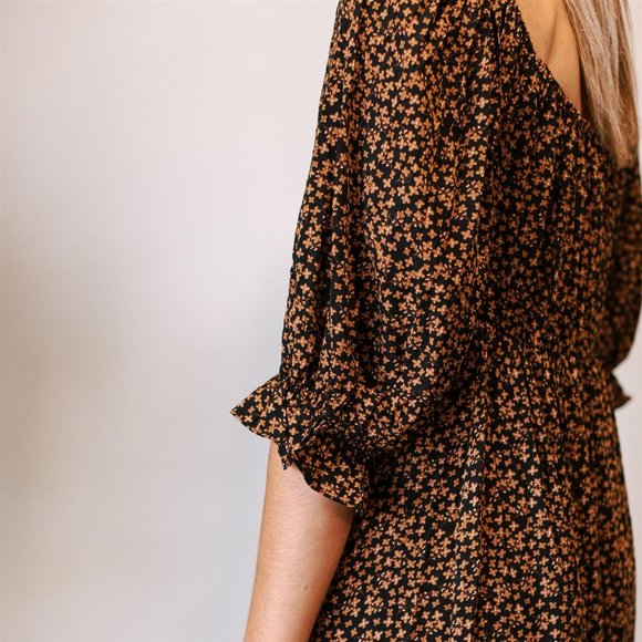 🆕 BOHO FLORAL RUFFLED BABYDOLL DRESS - Picture 2 of 7